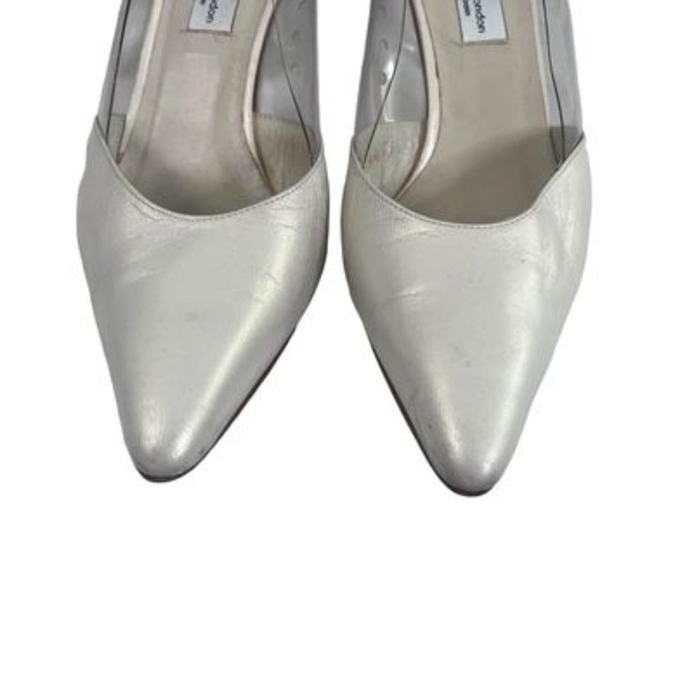 Vintage 90s Sacha London Champagne Clear Lucite Heels 8.5 B - Picture 4 of 8